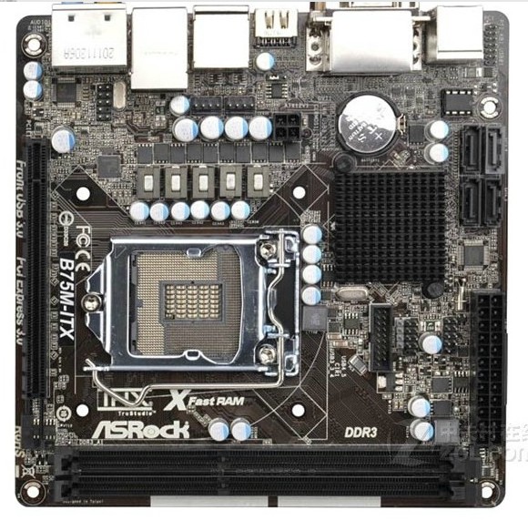 ASRock B75M-ITX LGA 1155 Intel B75 HDMI SATA 6Gb/s USB 3.0 Mini